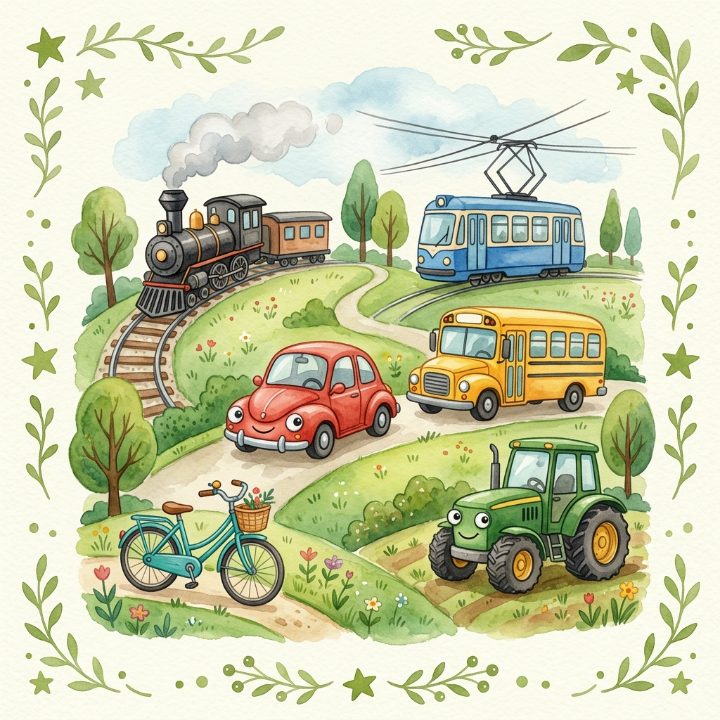 Fișă de lucru: Mijloace de transport terestre pentru grădiniță