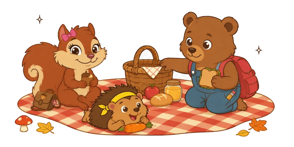 Mascotele EduOne la picnic, împreună